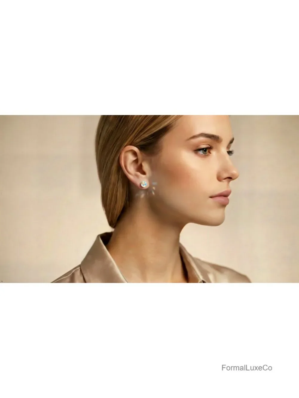 Austrian Crystal Disco Ball Stud Earrings for Women - Iridescent Aurora